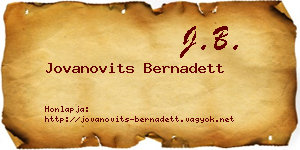 Jovanovits Bernadett névjegykártya